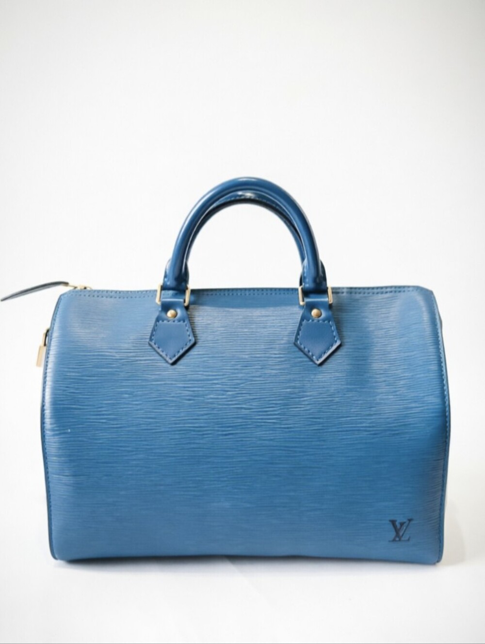 Blue Structured Top-Handle Women's Bag